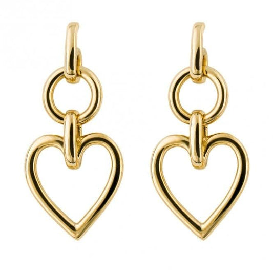 Statement Open Heart Gold Plated Earrings E6266