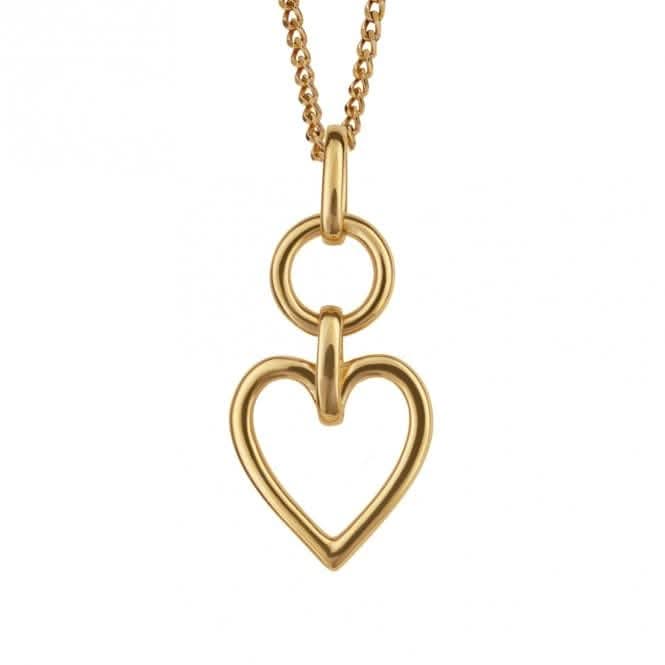 Statement Open Heart Gold Plated Pendant P5243