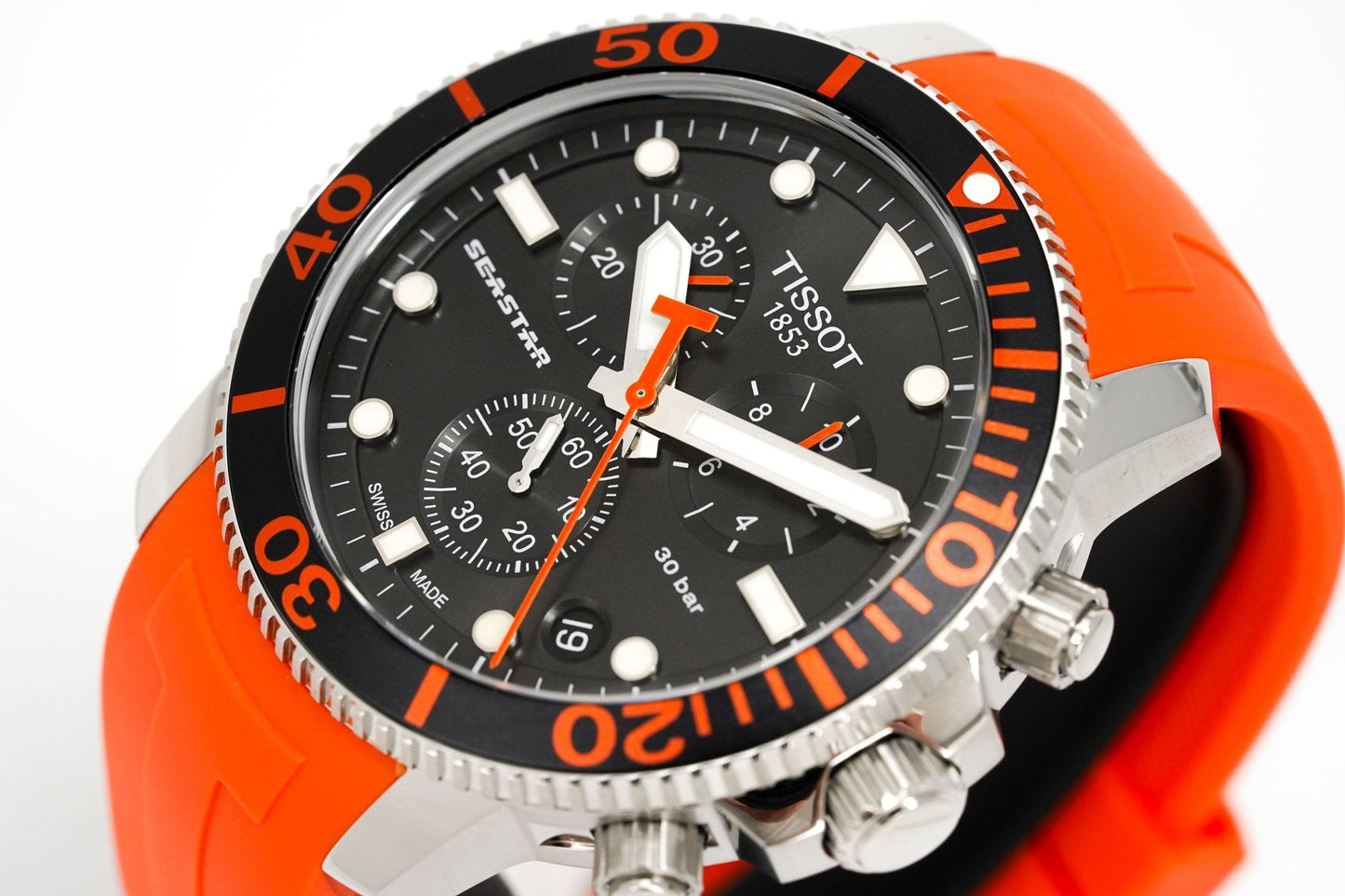 Tissot Chronograph Watch Seastar 1000 Orange T1204171705101