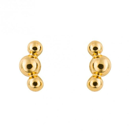 Tri Ball Gold Plated Studs Earrings E6276