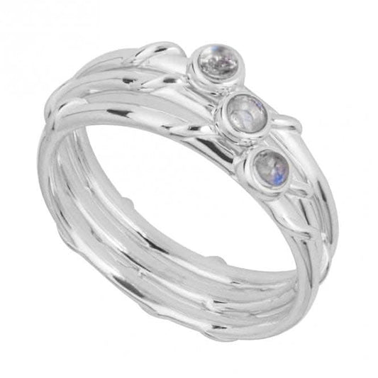 Triple Stacking Rainbow Moonstone Ring R3840N