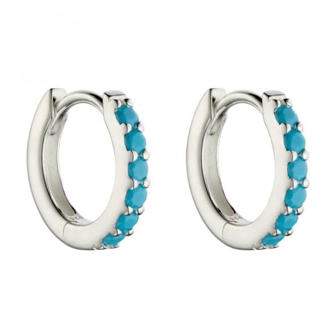Turquoise Crystal Hoop Earrings E6050T