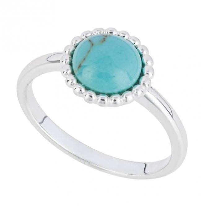 Turquoise Stippling Boarder Ring R3827T
