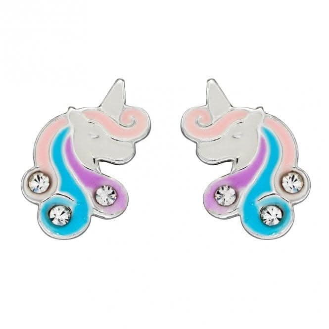 Unicorn Enamel Zirconia Stud Earrings A2072C