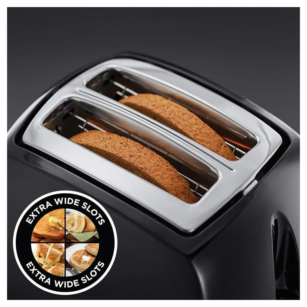 Russell Hobbs Textures 2-Slice Toaster 850 W, Black 21641