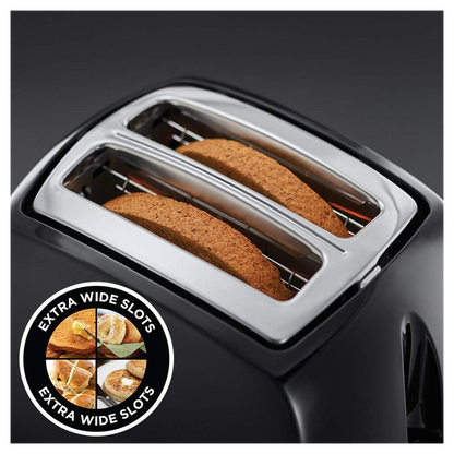 Russell Hobbs Textures 2-Slice Toaster 850 W, Black 21641