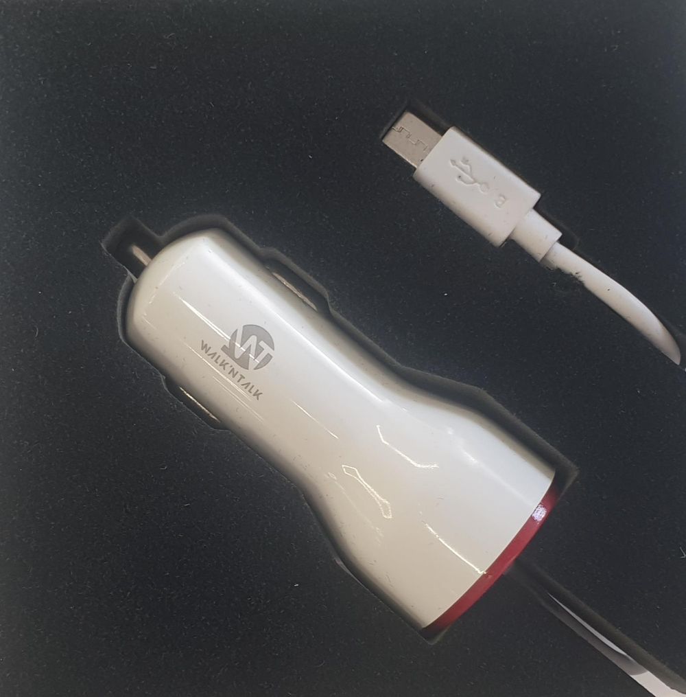 Car White  Cigarette Lighter Adapter with USB Port Walk n Talk