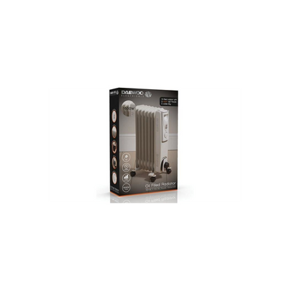 Daewoo 5 Fin 1000W Oil Filled Radiator Portable Heater