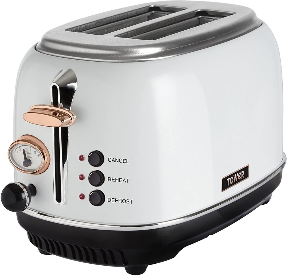 Tower Bottega 2 Slice Toaster Rose Gold Stainless Steel 810w T20016W