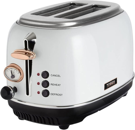 Tower Bottega 2 Slice Toaster Rose Gold Stainless Steel 810w T20016W