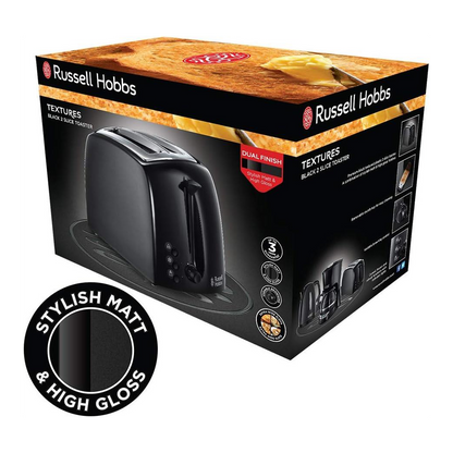 Russell Hobbs Textures 2-Slice Toaster 850 W, Black 21641