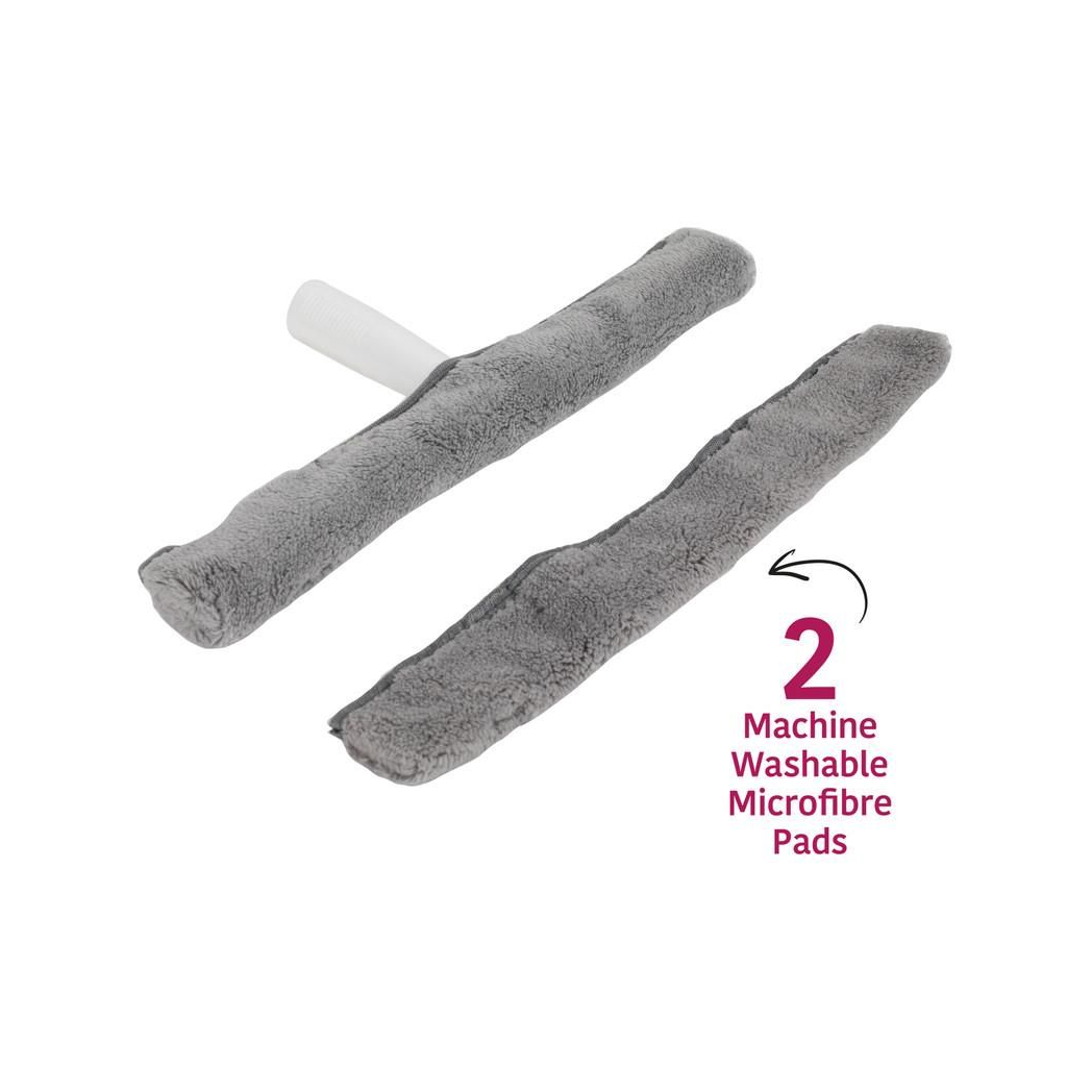 Five-Piece 2-In-1 Microfibre Window Cleaning Set With Telescopic Handle