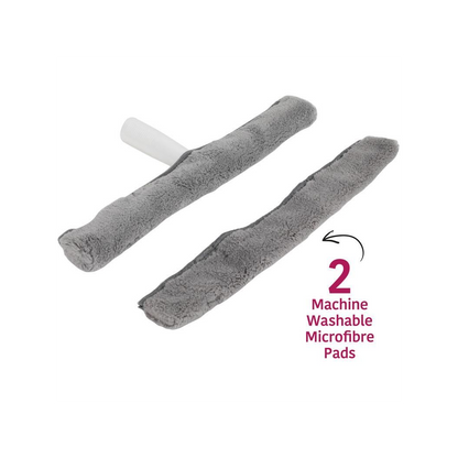Five-Piece 2-In-1 Microfibre Window Cleaning Set With Telescopic Handle
