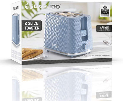 Daewoo Argyle 2 Slice Toaster Light Blue SDA1823