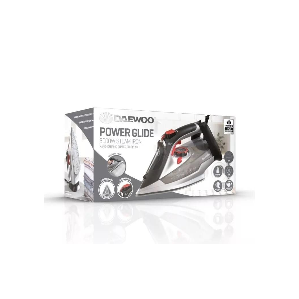 Daewoo Ultra Glide Iron, 2600W Steam Iron With Ceramic Soleplate, High Burst Steam And Precision Tip