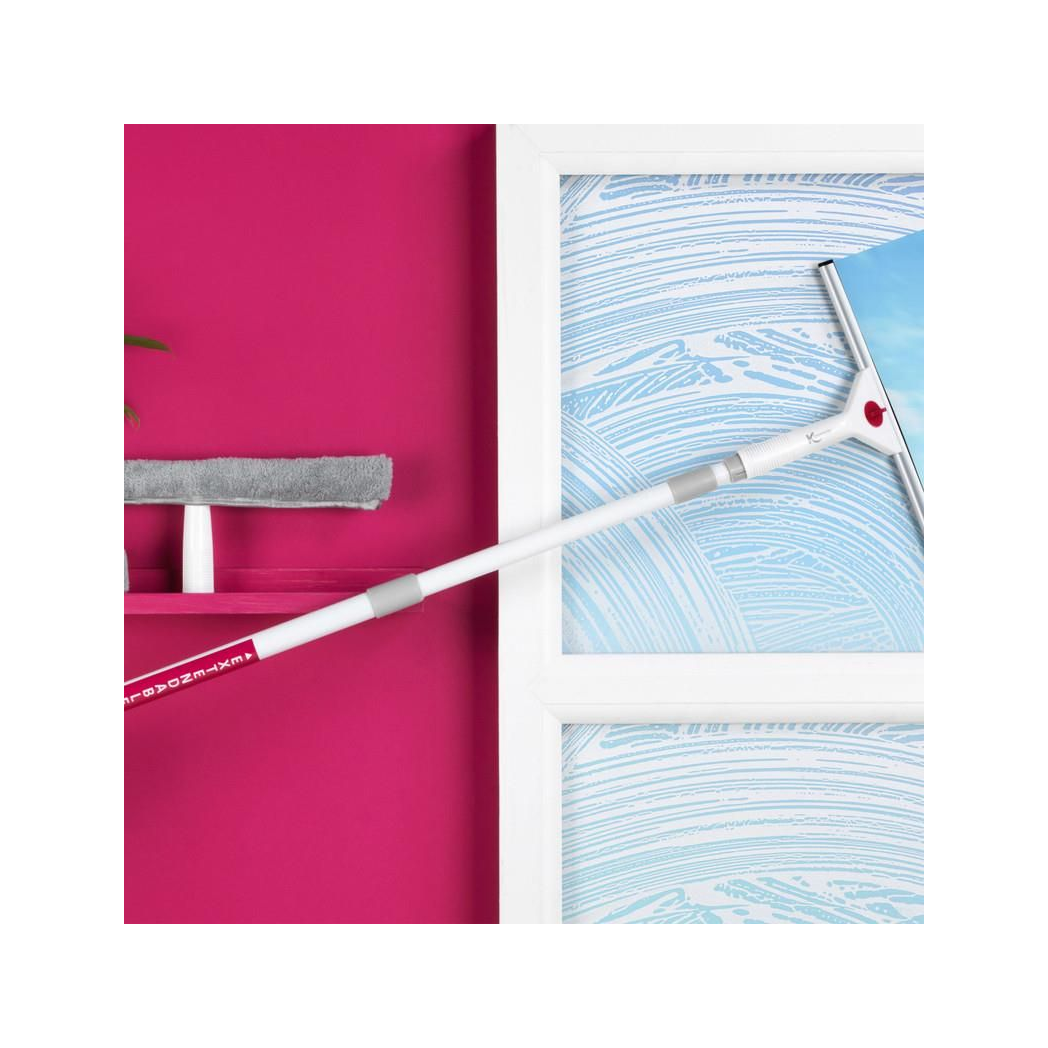 Five-Piece 2-In-1 Microfibre Window Cleaning Set With Telescopic Handle