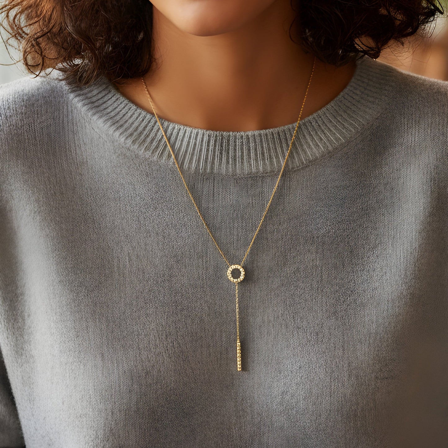 Ameya Celeste Drop Pendant Necklace – 18K Gold Plating on Sterling Silver