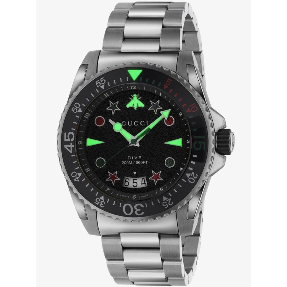 Gucci Mens Dive Steel Bracelet Watch Ya136221