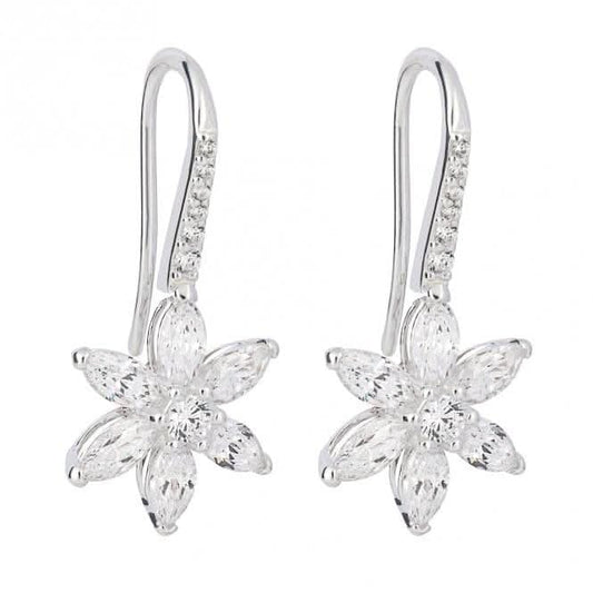 Zirconia Flower Earrings E6254C