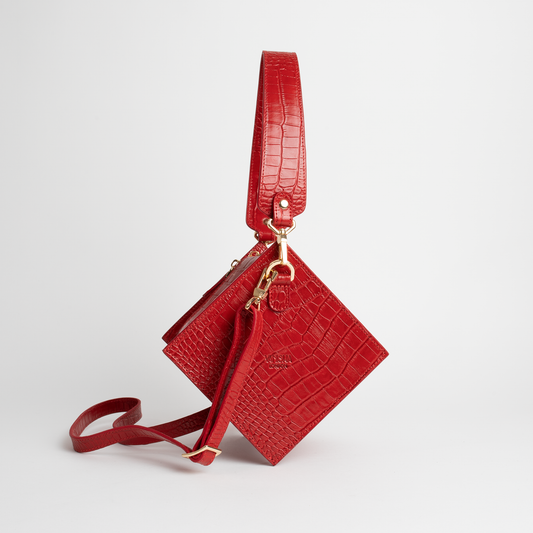 Lola bag in ruby red crocodile print-0