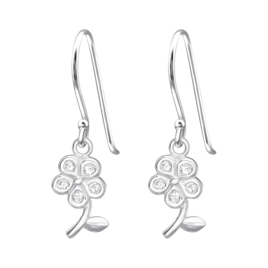 Crystal flower cubic zirconia earring - House of Eve