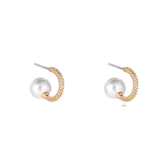 Shiny Pearl Hoops