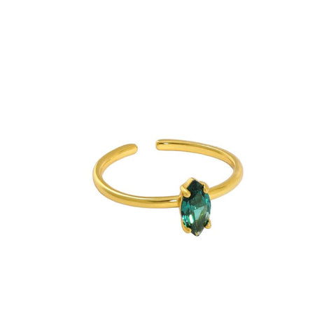 Oval Tourmaline Sterling Silver Adjustable Ring