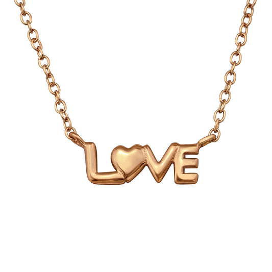 Love Rose Gold-Plated Plain Necklace