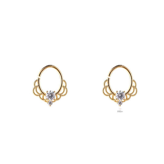 Crown Hoop Earring
