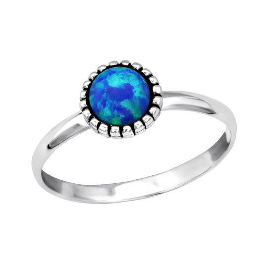 Round Opal Jewelled Ring
