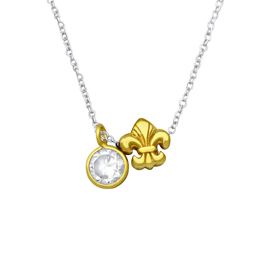 Fleur de lis jewelled necklace - House of Eve