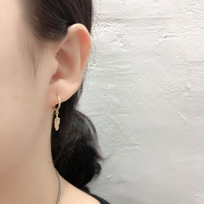 Leafy Sterling Silver Hoop Earrings