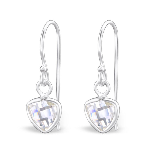 Crystal triangle cubic zirconia earring - House of Eve
