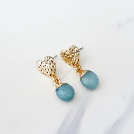 Jade Heart Studs