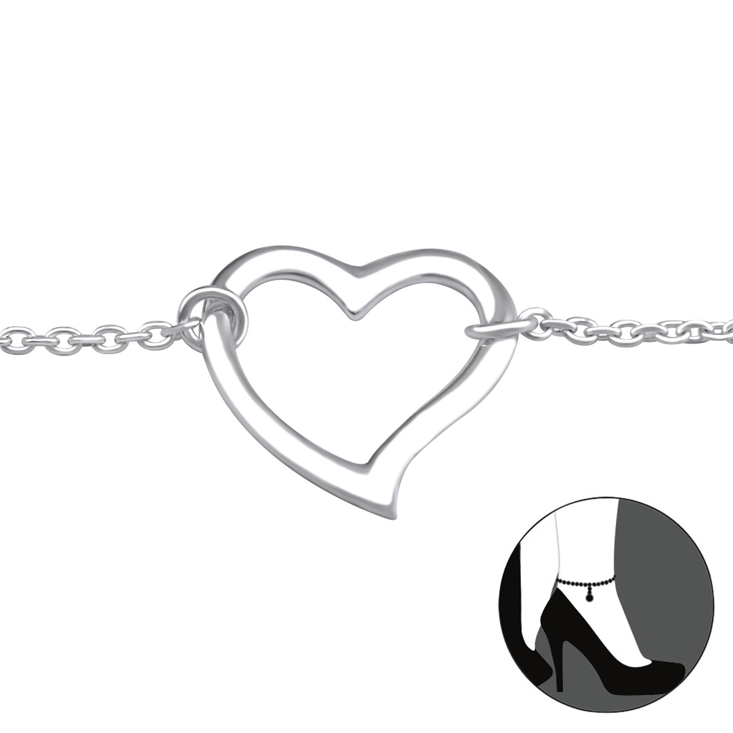 Heart frame anklet - House of Eve
