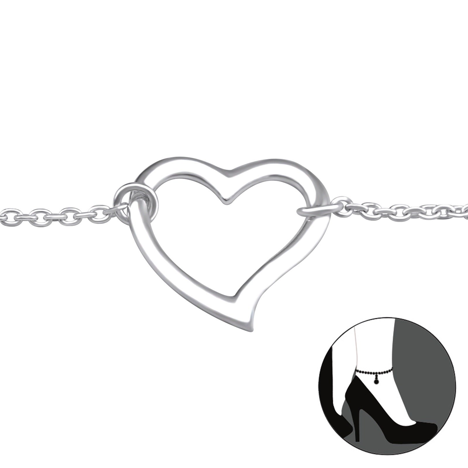 Heart frame anklet - House of Eve