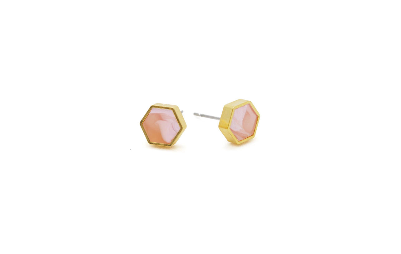 Xena Rose Quartz Stud Earrings