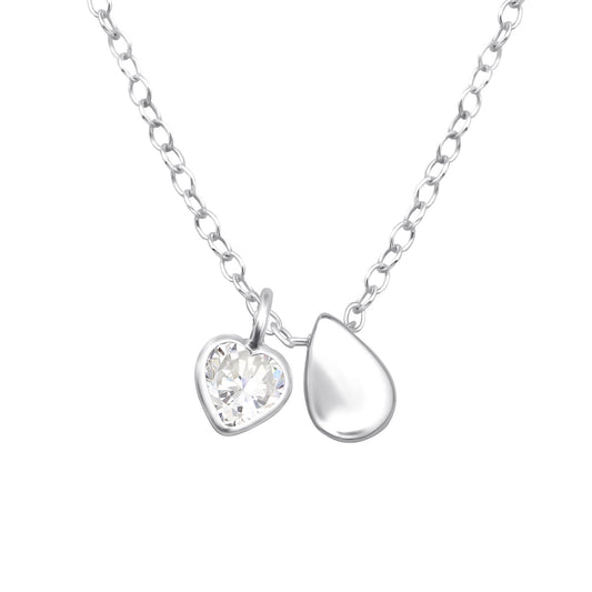Crystal cubic zirconia teardrop jewelled necklace - House of Eve