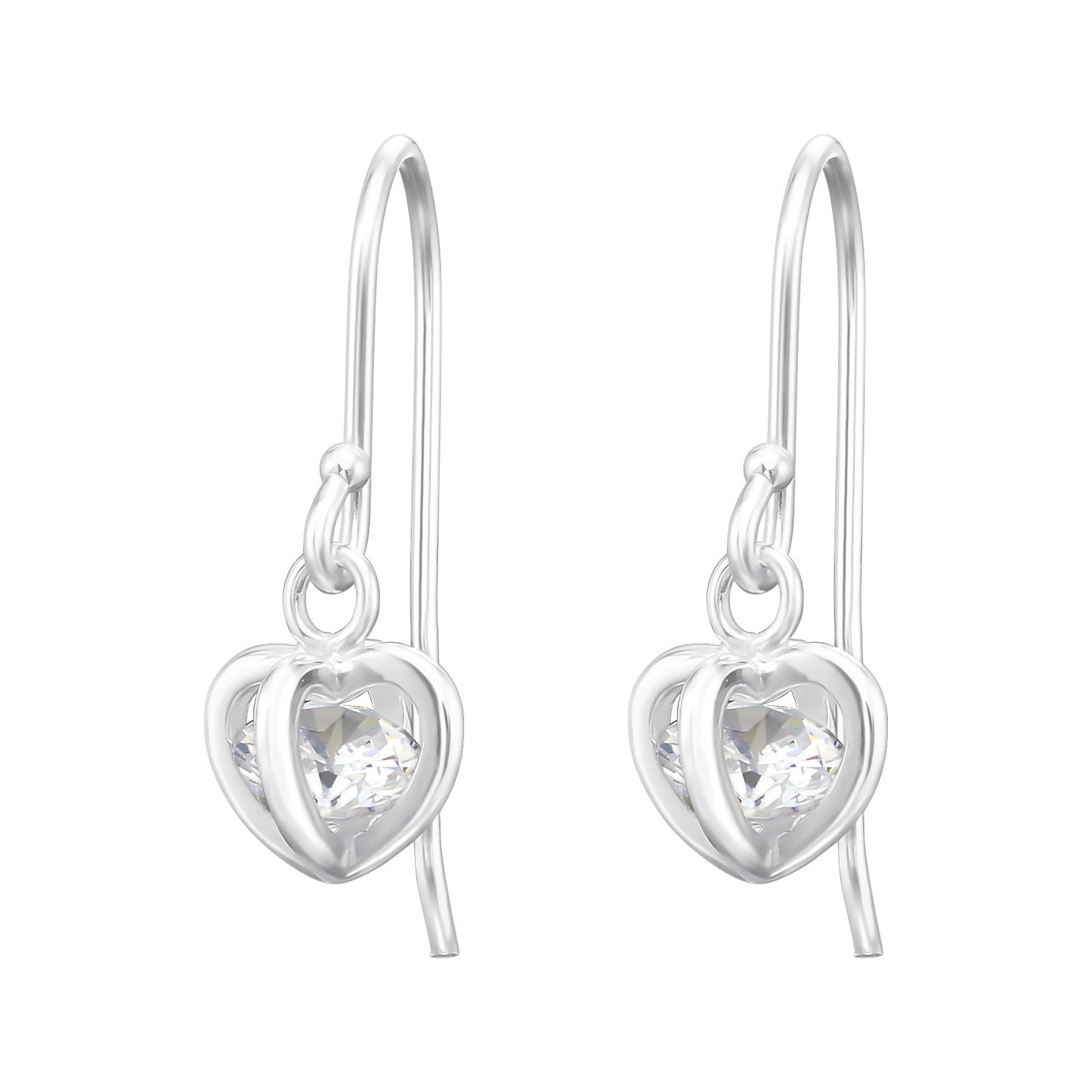 Cubic zirconia Crystal Heart Earring