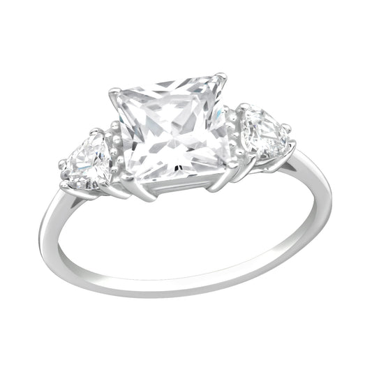 Cubic Zirconia Solitaire Jewelled Ring
