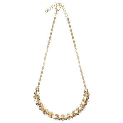 Gold, Cream and Brown Cut Glass Contemporary Short Necklace