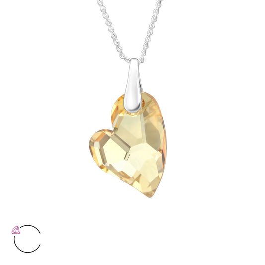 La Crystale Golden Shadow Heart Necklace - House of Eve