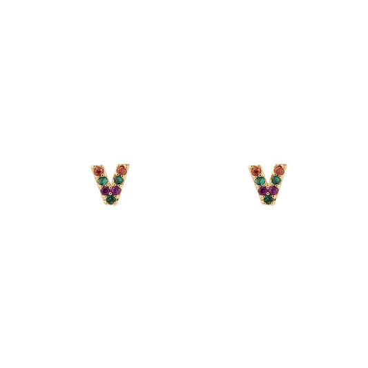 “V” Multicolour Studs