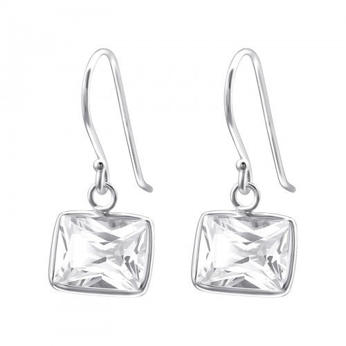 Crystal rectangle cubic zirconia earring - House of Eve