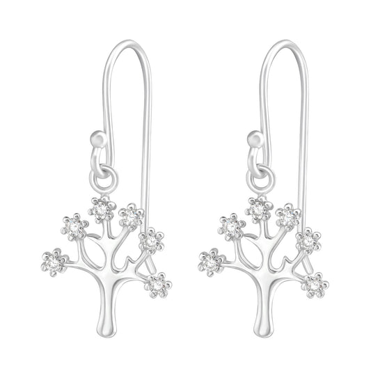 Crystal tree cubic zirconia earring - House of Eve