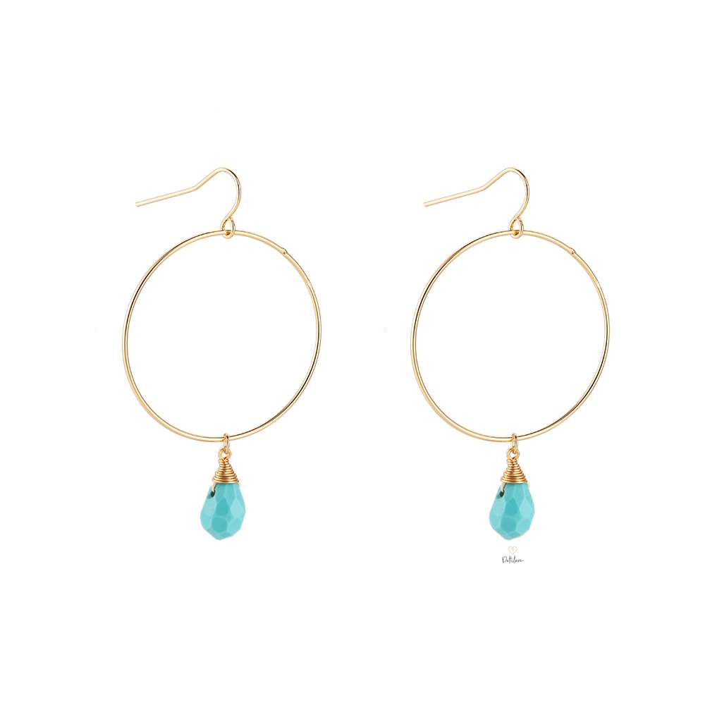 Blue Green Drop Dangle Earrings